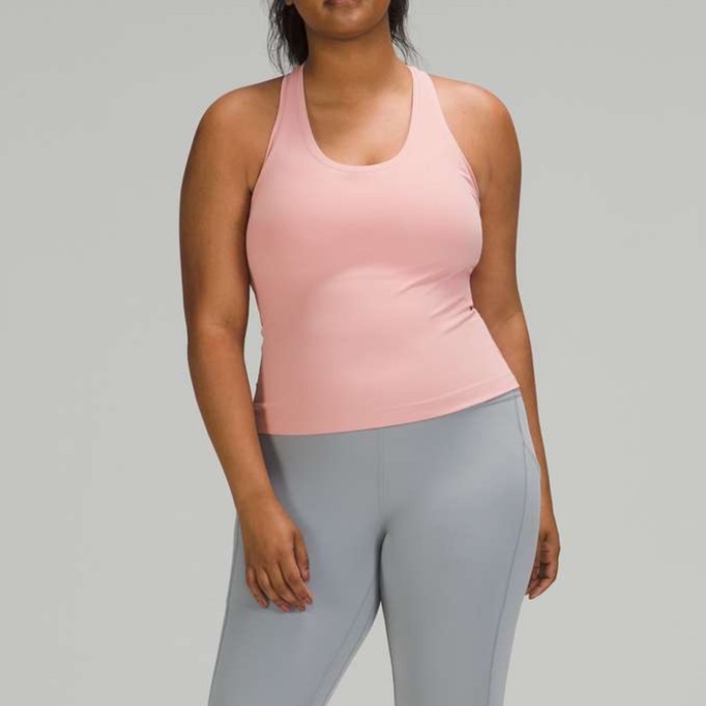NWT Cool Racerback Short Tank Top (Nulu), Pink Puff
